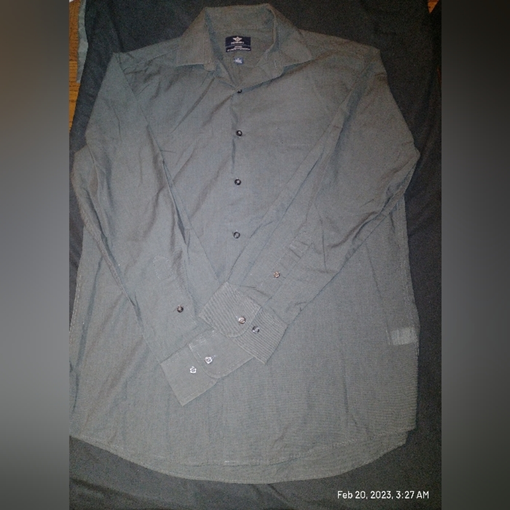 Dockers Button Up Shirt Md 15/15-1/2 Prom work Long Sleeve mens dress shirt